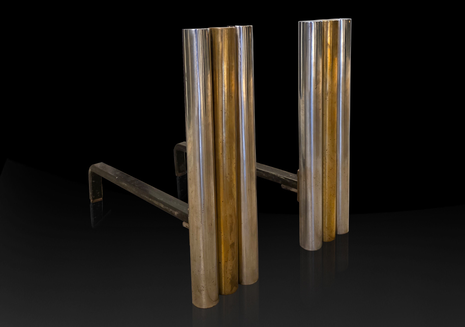 NY213 Art Deco Andirons
